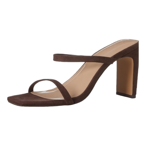 The Drop Avery Square Toe Heeled Sandles Color Coffee Bean Size 7.5 NWOT - Picture 3 of 9